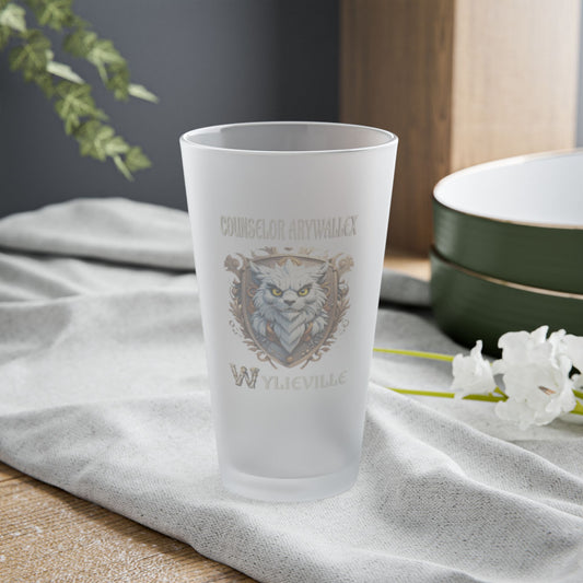 Wylieville After Dark: Counselor Arywallex Frosted Pint Glass, 16oz