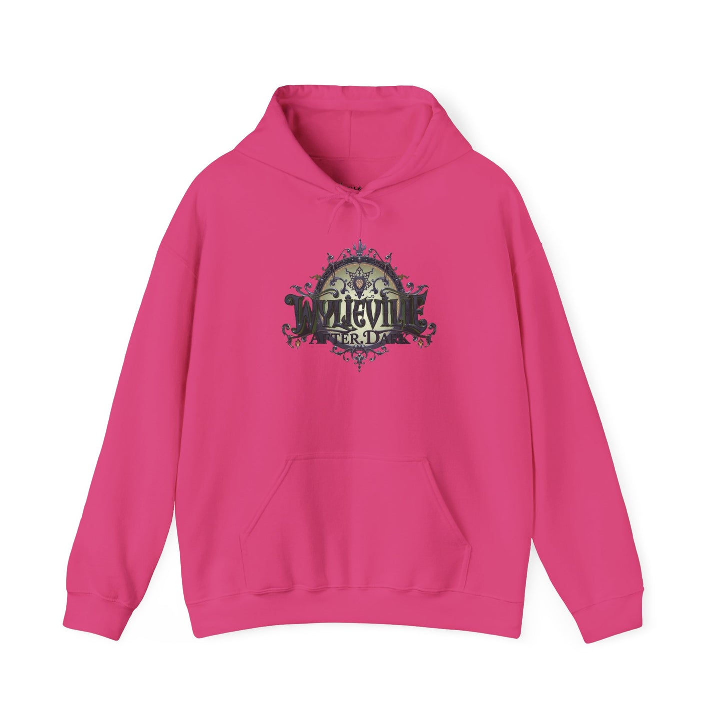 Wylieville After Dark: Unisex Heavy Hooded Sweatshirt