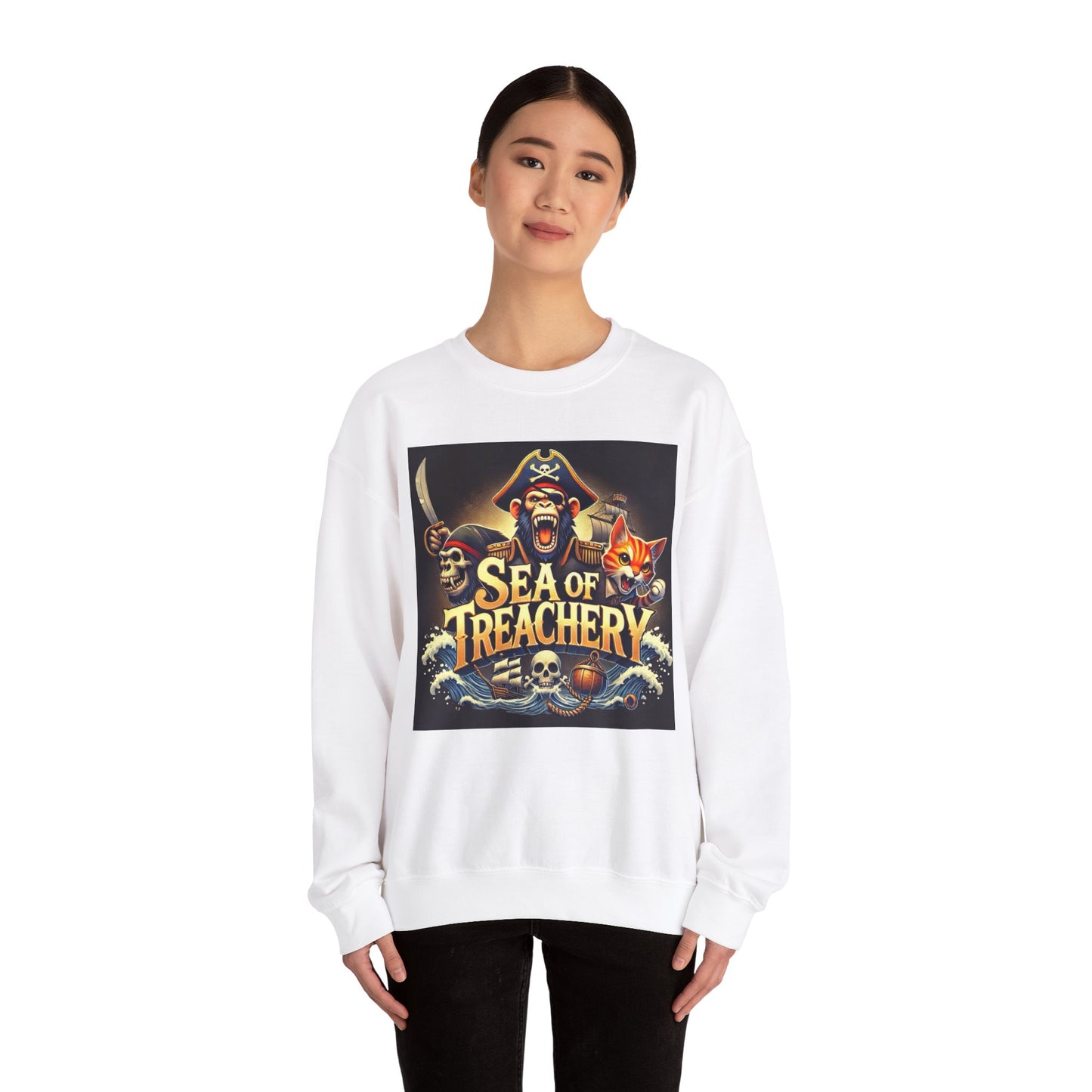 Wylieville After Dark: Sea of Treachery Fun Crewneck Sweatshirt