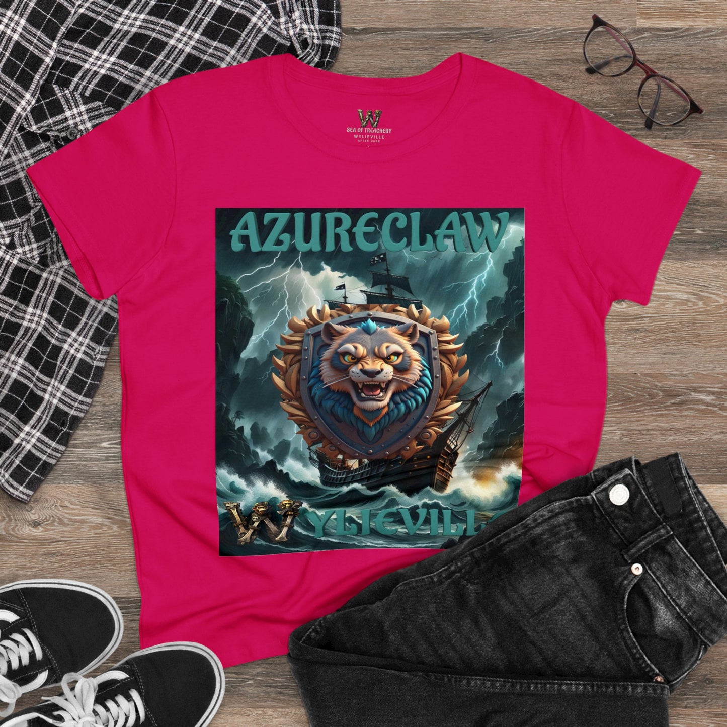 Wylieville After Dark: AzureClaw Cove Midweight Cotton Tee