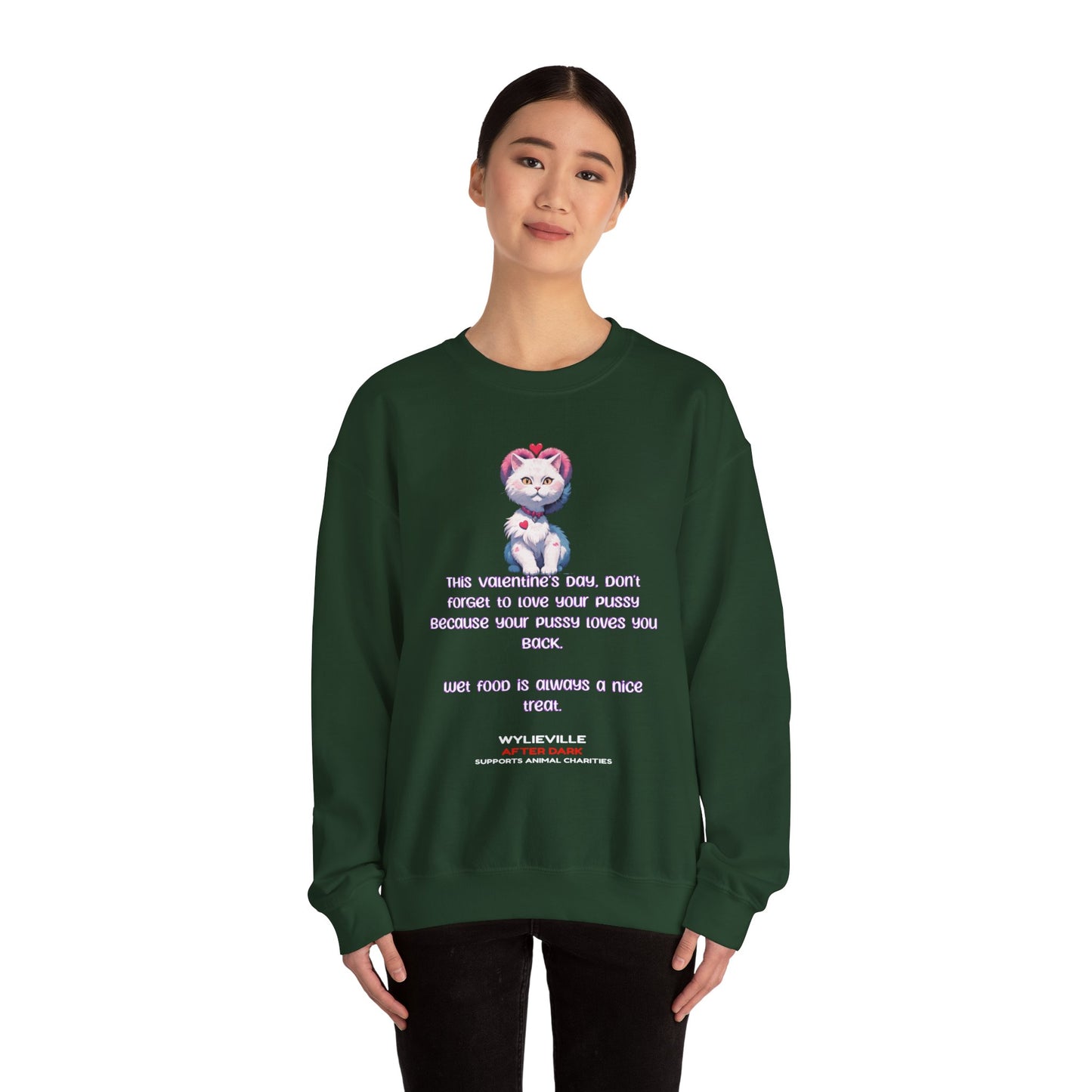 Wylieville After Dark: EU Valentine's Day Unisex Heavy Crewneck American Sizing Sweatshirt