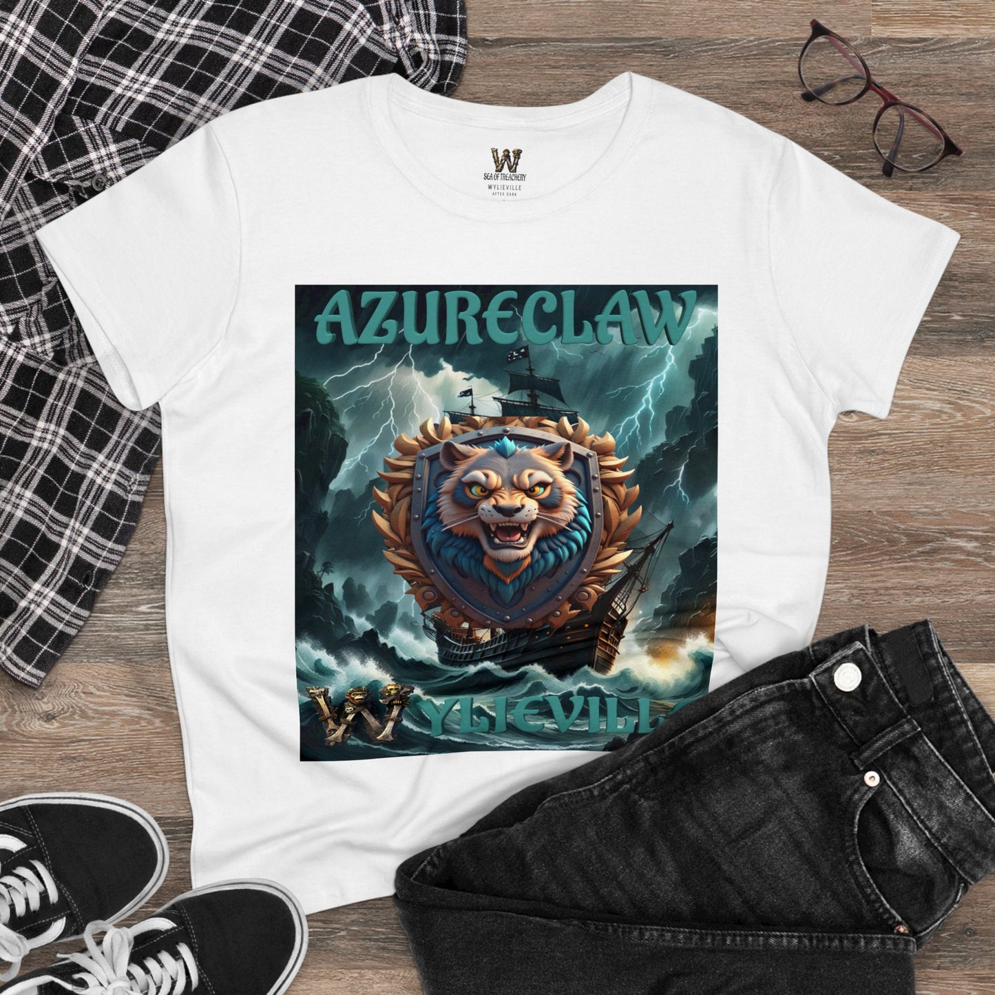 Wylieville After Dark: AzureClaw Cove Midweight Cotton Tee