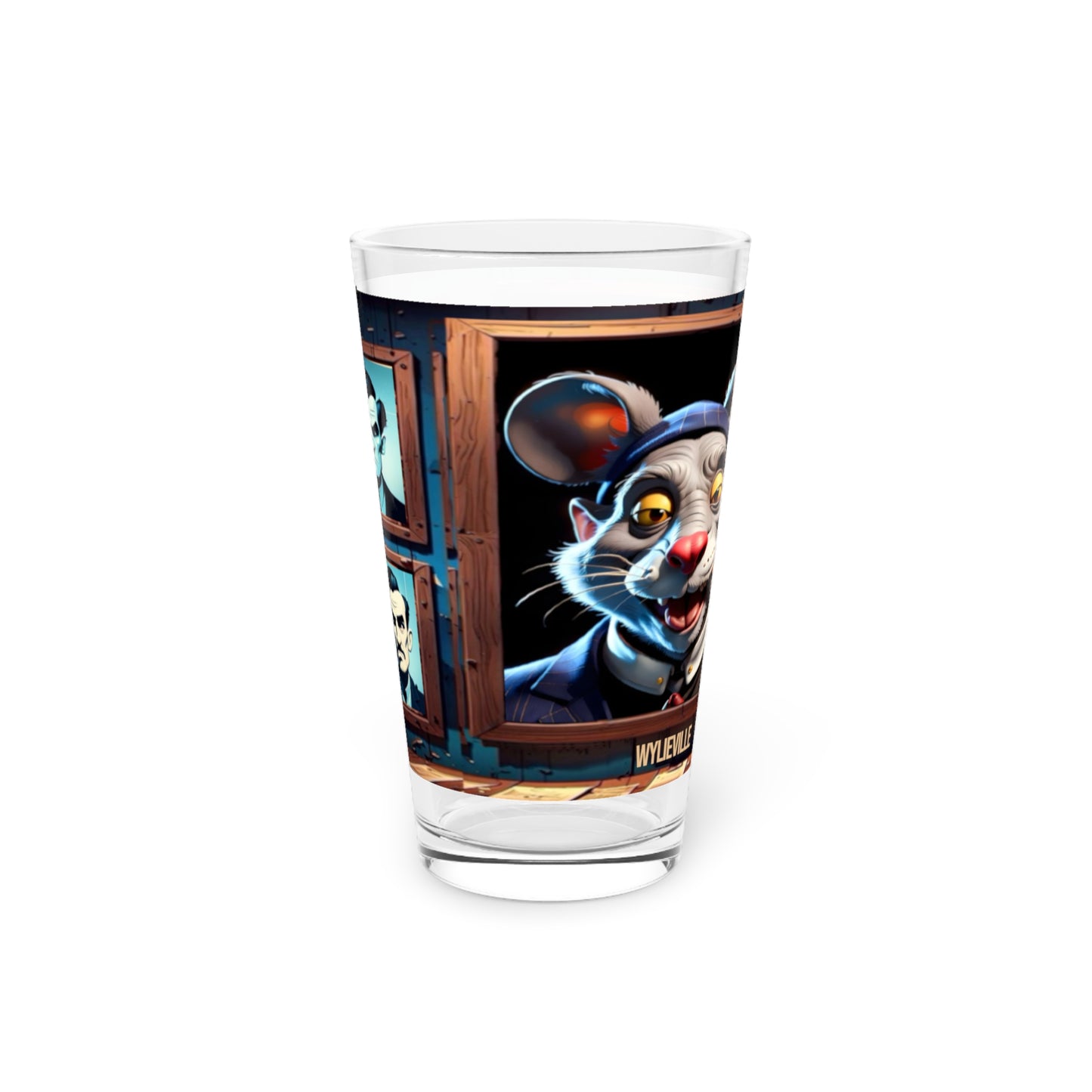 Wylieville After Dark: Sammy La Toonountant Pint Glass, 16oz