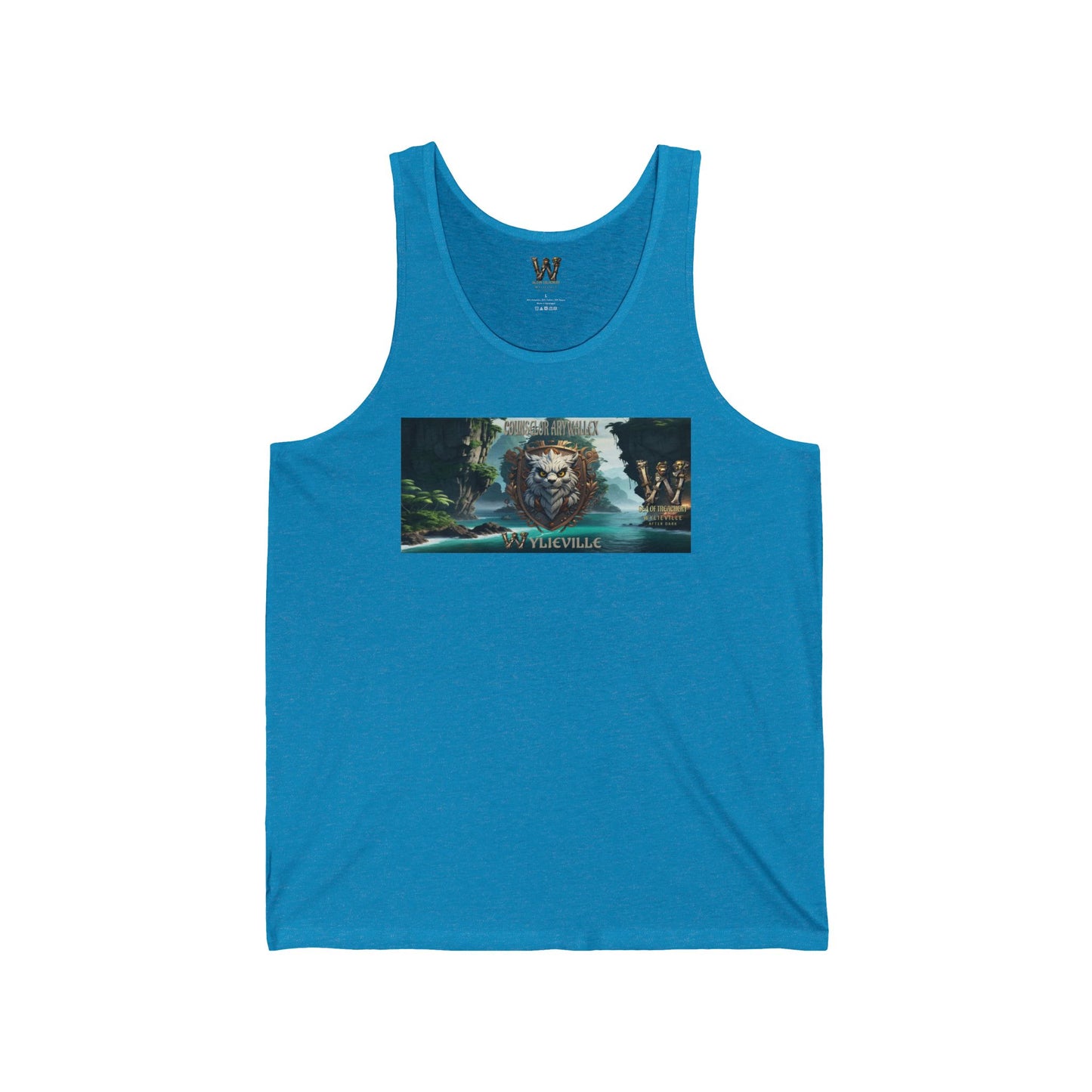 Wylieville After Dark: Counselor Arywallex Day Cove Unisex Jersey Tank