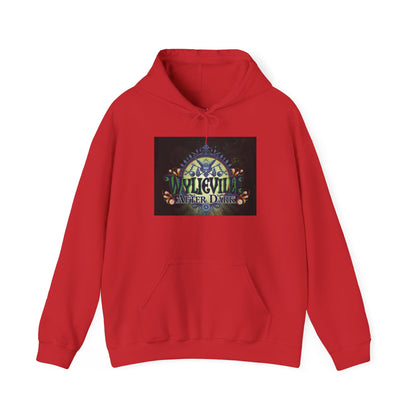 Wylieville After Dark: Unisex Heavy Hooded Sweatshirt 2