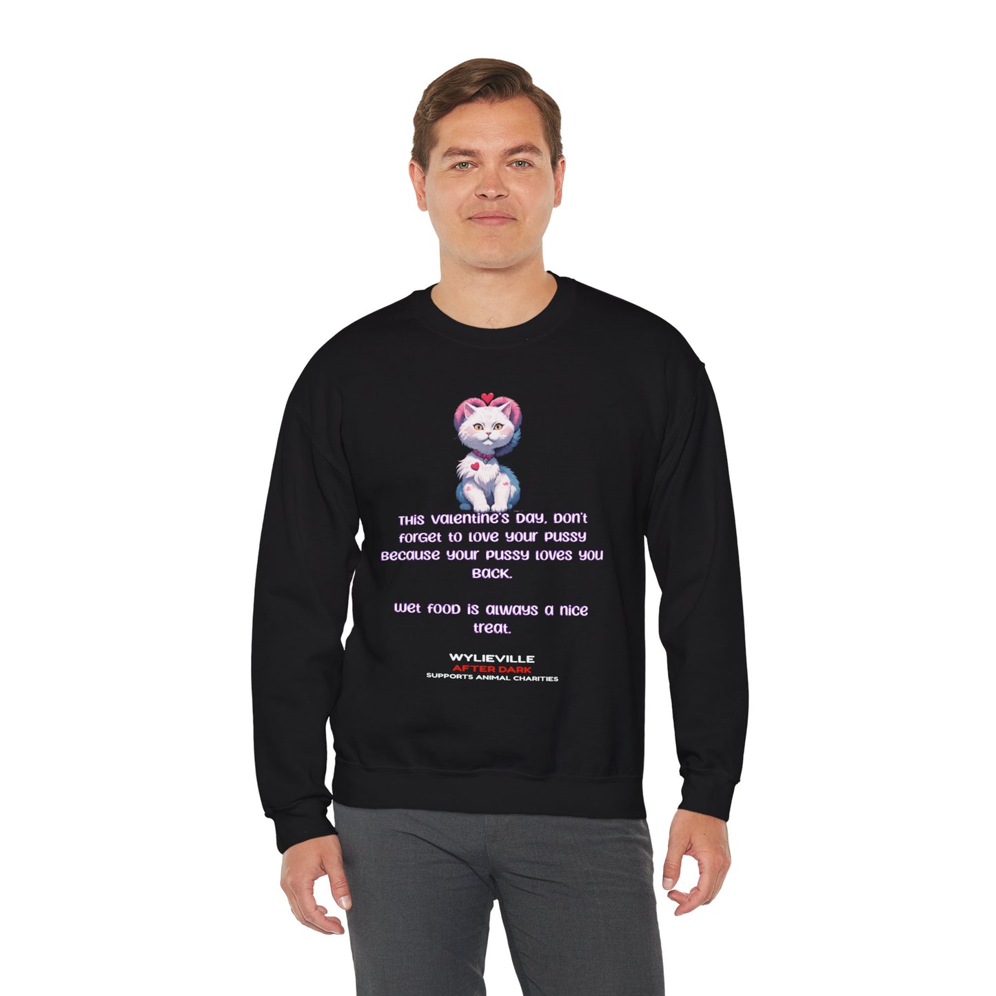 Wylieville After Dark: EU Valentine's Day Unisex Heavy Crewneck American Sizing Sweatshirt