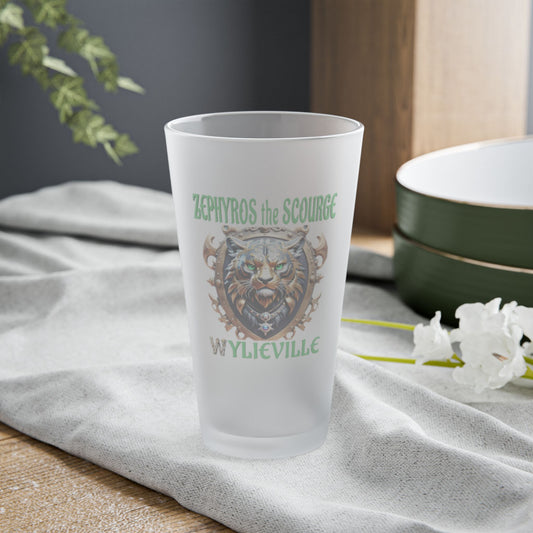 Wylieville After Dark: Zephyros  Frosted Pint Glass, 16oz