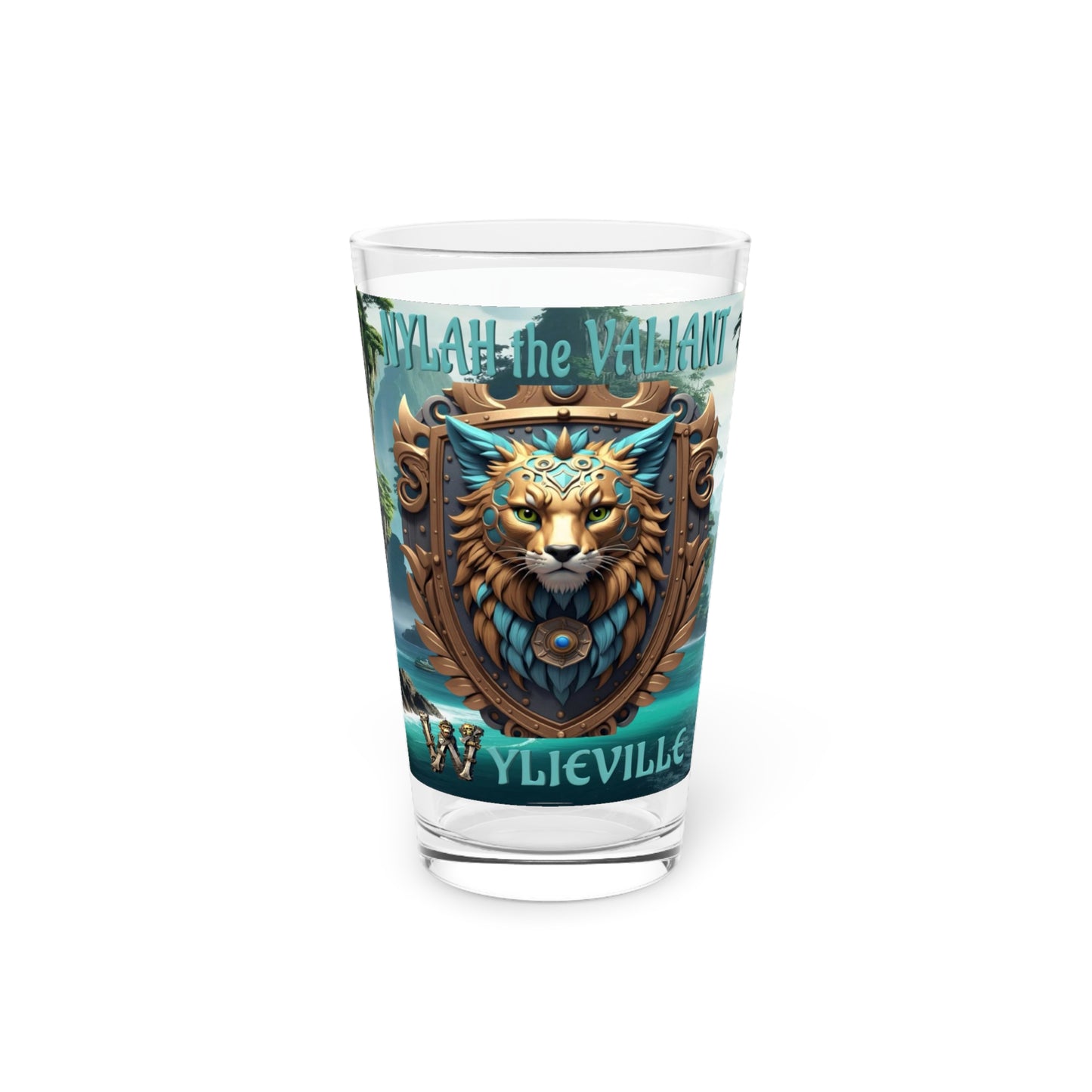 Wylieville After Dark: Nylah the Valiant Pint Glass, 16oz