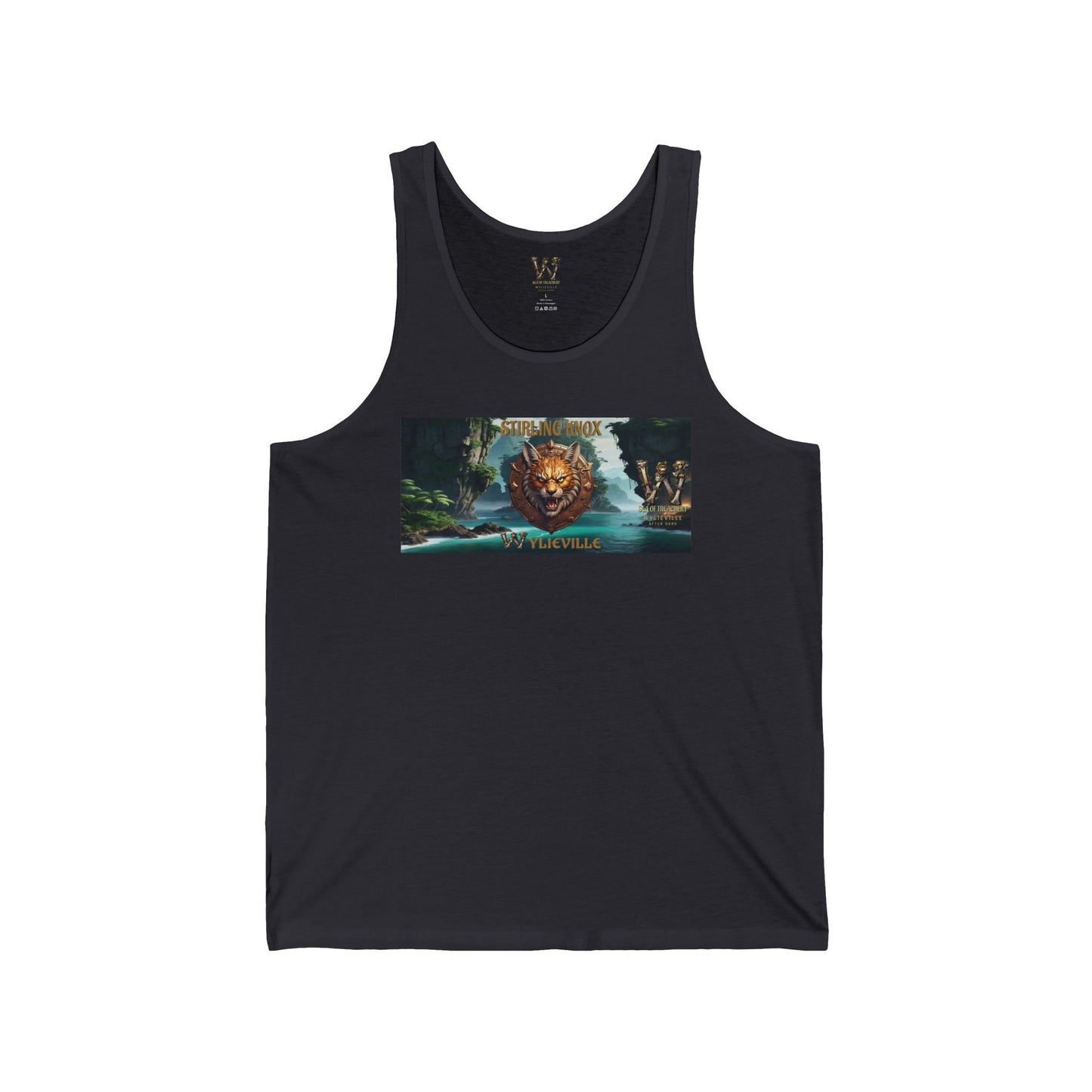 Wylieville After Dark: Stirling Knox Day Cove Unisex Jersey Tank