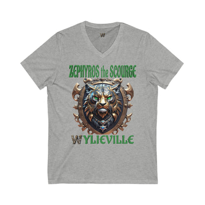 Wylieville After Dark: Sea of Treachery Zephyros Unisex Jersey Short Sleeve V-Neck Tee