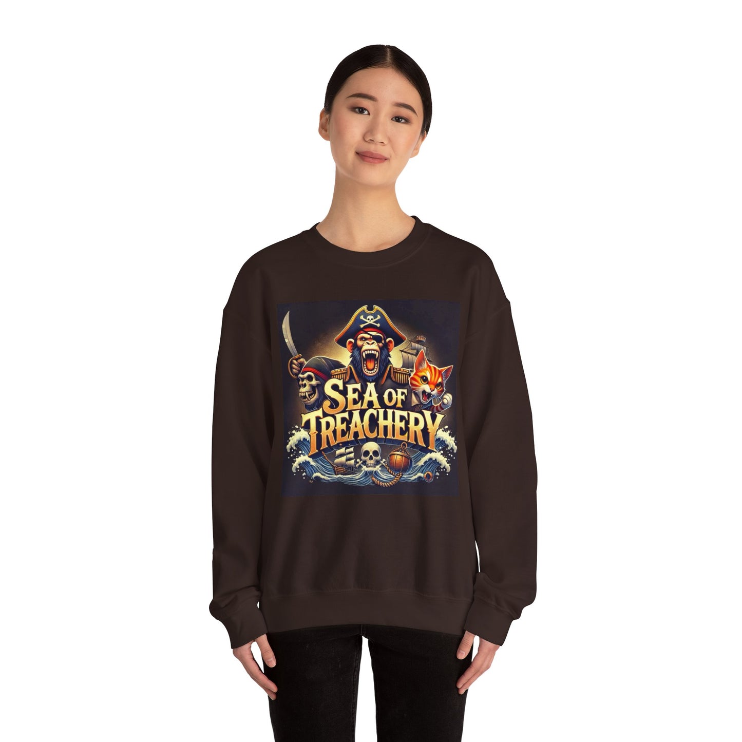 Wylieville After Dark: Sea of Treachery Fun Crewneck Sweatshirt