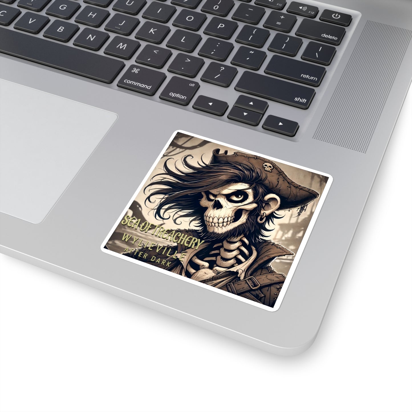 Wylieville After Dark: Sea of Treachery Illustration Square Stickers