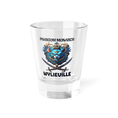 Wylieville After Dark: Phantom Monarch Shot Glass, 1.5oz