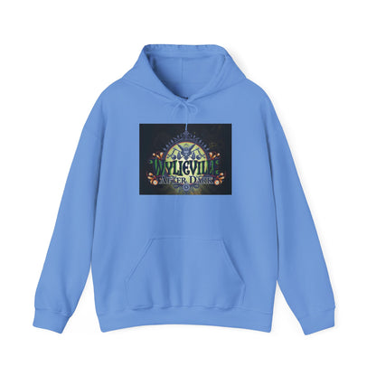 Wylieville After Dark: Unisex Heavy Hooded Sweatshirt 2