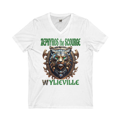 Wylieville After Dark: Sea of Treachery Zephyros Unisex Jersey Short Sleeve V-Neck Tee