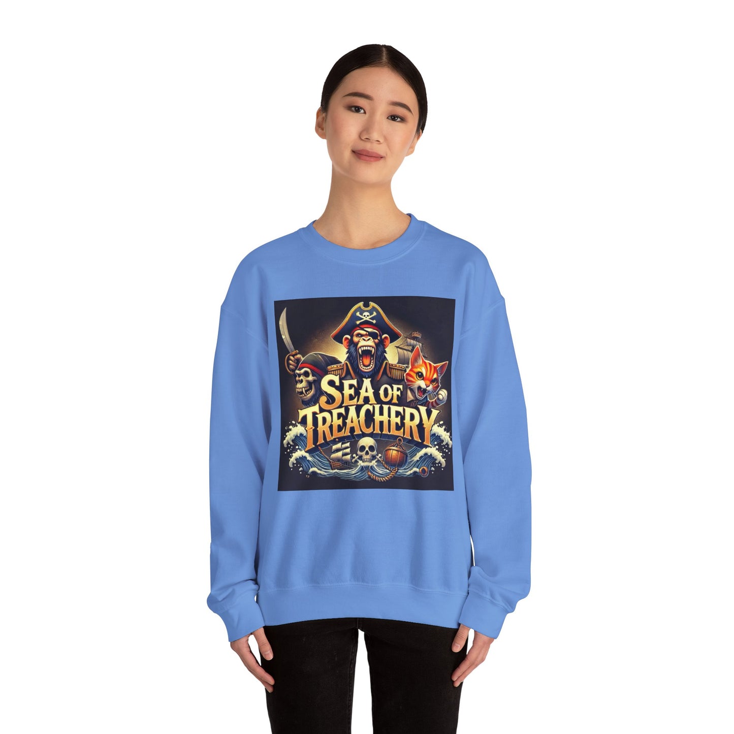 Wylieville After Dark: Sea of Treachery Fun Crewneck Sweatshirt