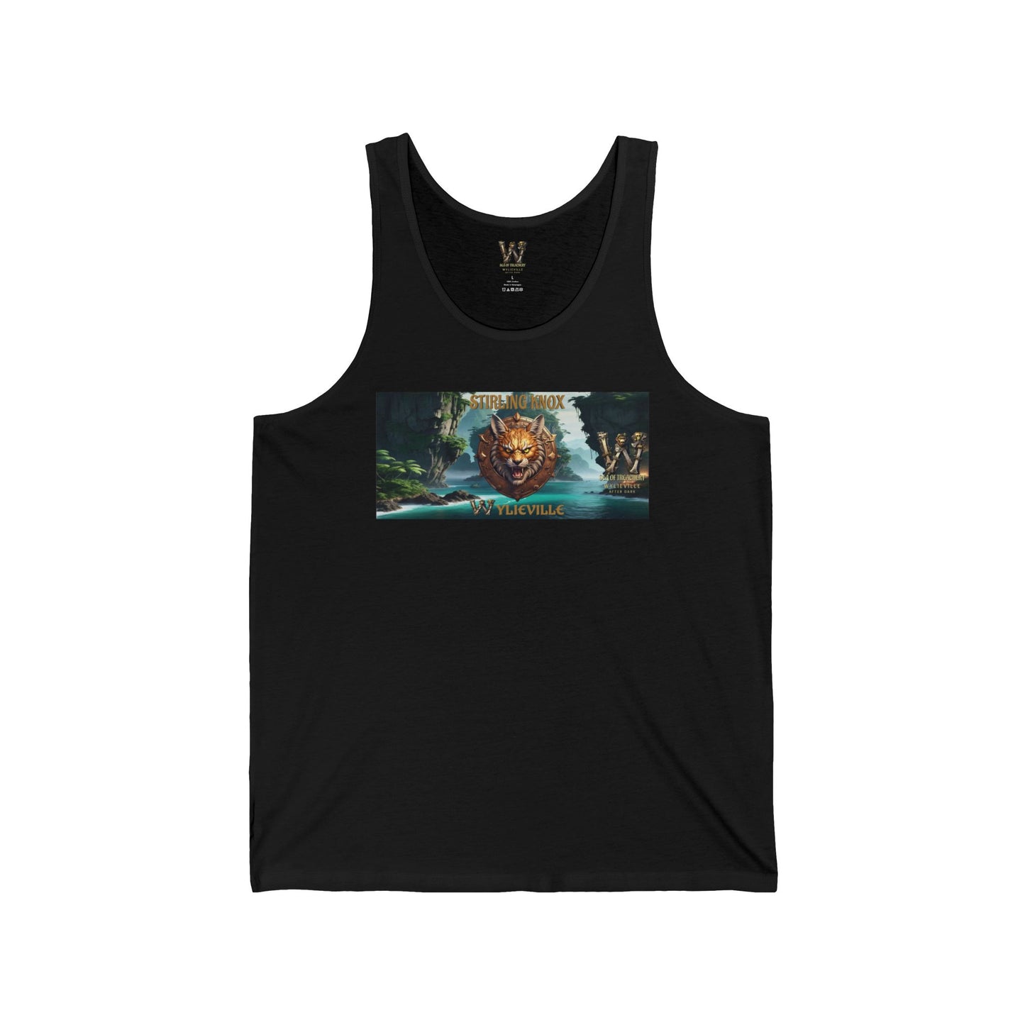 Wylieville After Dark: Stirling Knox Day Cove Unisex Jersey Tank