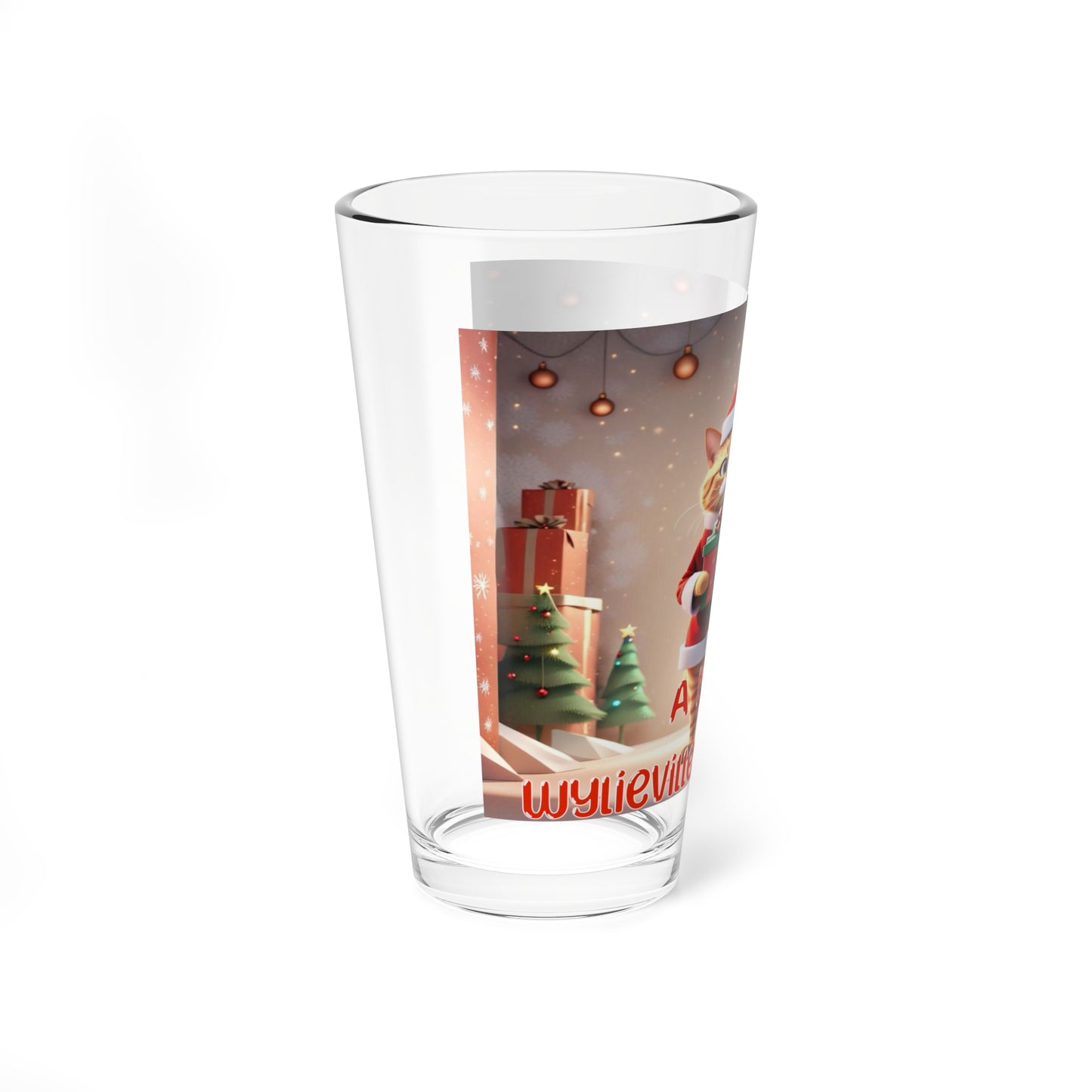 A Wylieville Merry Christmas Mixing Glass, 16oz