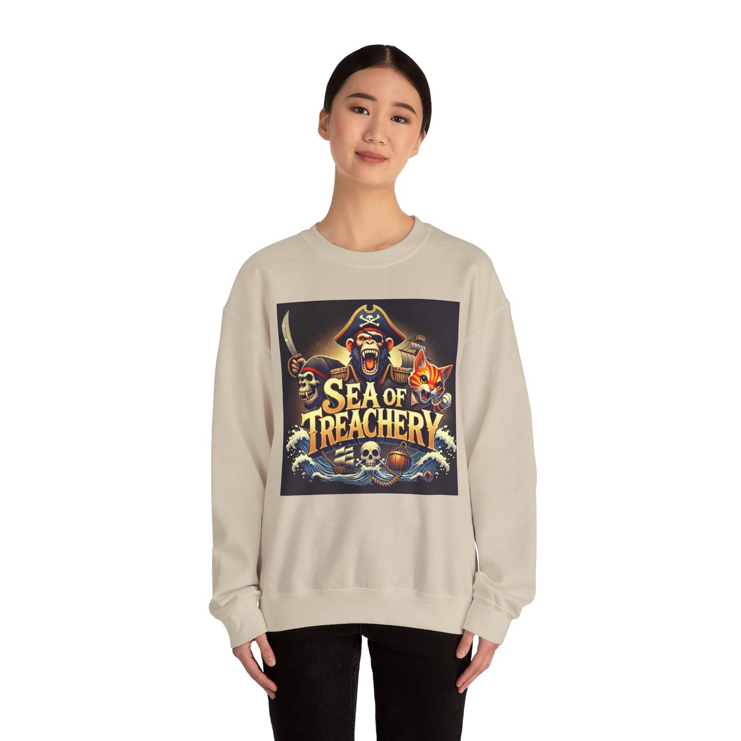 Wylieville After Dark: Sea of Treachery Fun Crewneck Sweatshirt