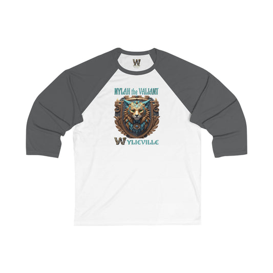 Wylieville After Dark: Nylah the Valiant Unisex 3\4 Sleeve Baseball Tee