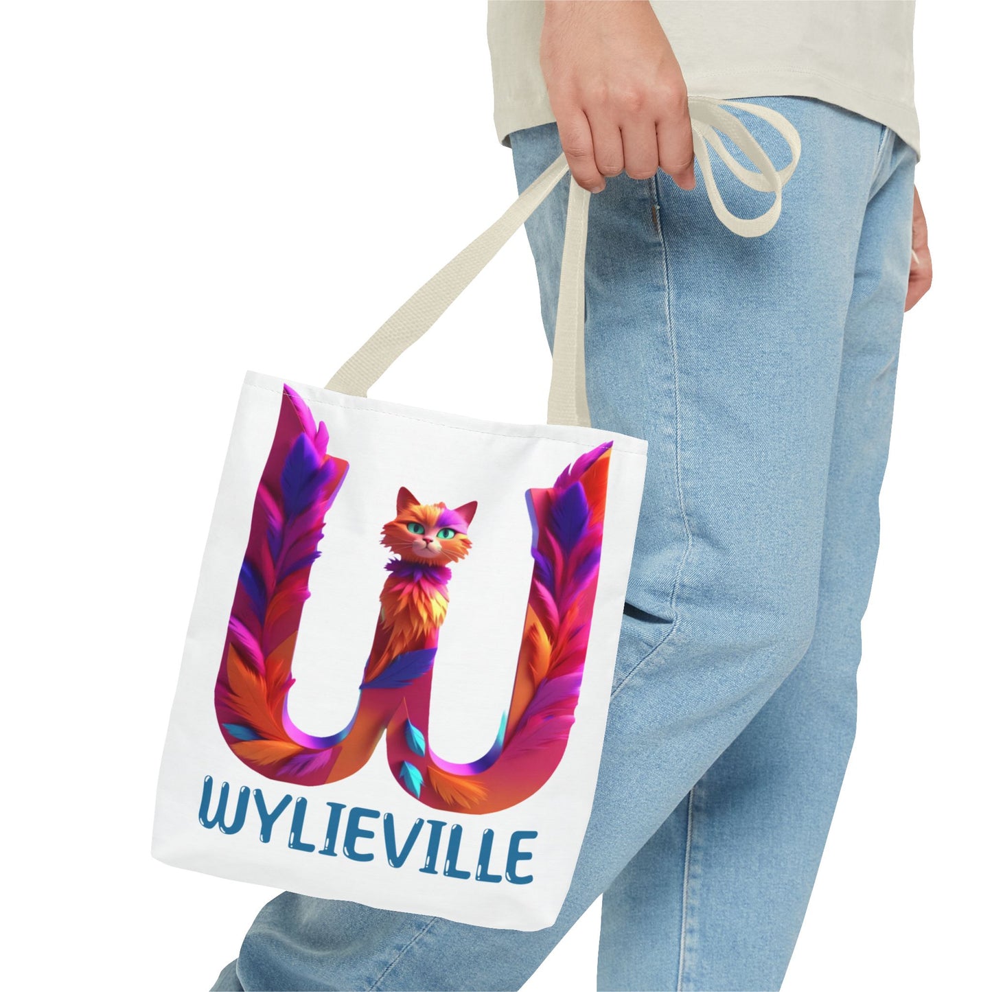 Wylieville Brand Tote Bag - White/Blue