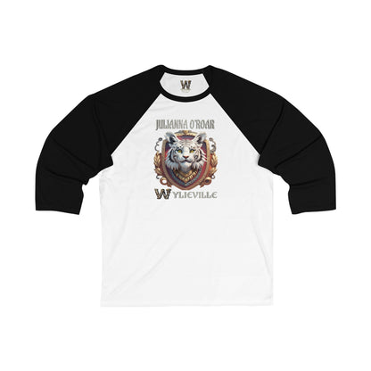 Wylieville After Dark: Julianna O’Roar Unisex 3\4 Sleeve Baseball Tee