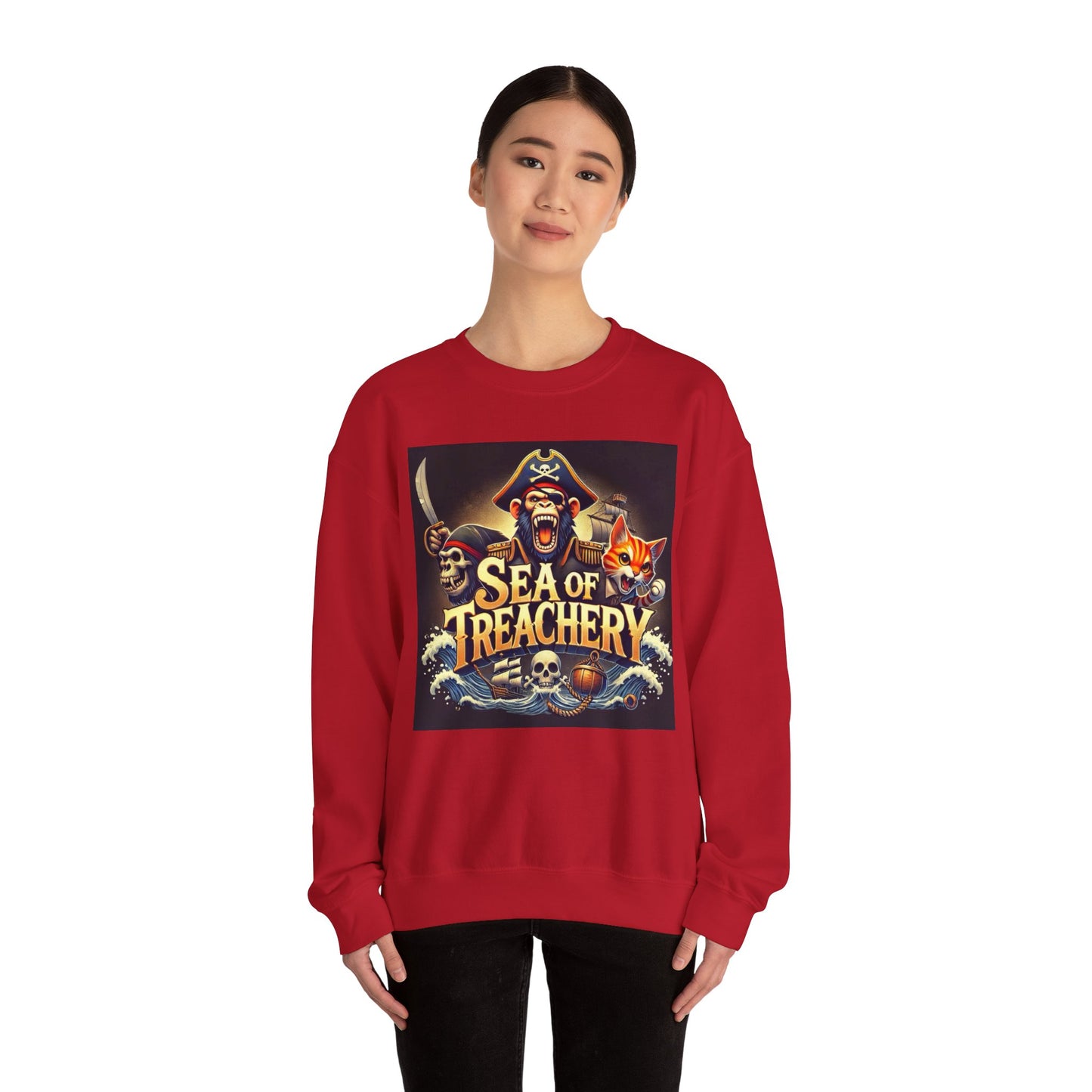 Wylieville After Dark: Sea of Treachery Fun Crewneck Sweatshirt