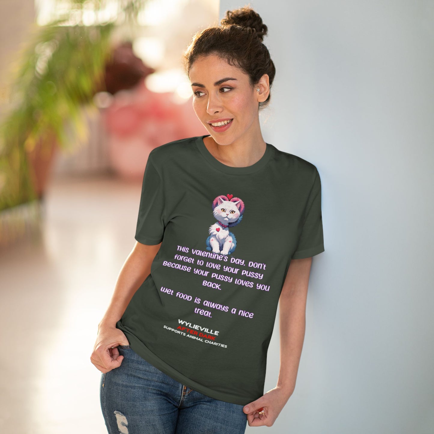 Wylieville After Dark: Valentine's Day Organic Creator T-shirt - EU Size Unisex