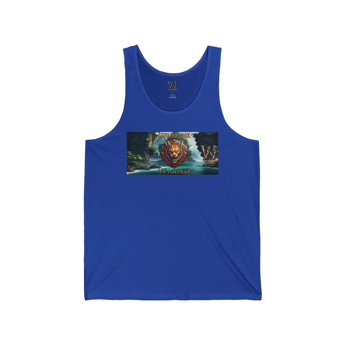 Wylieville After Dark: Stirling Knox Day Cove Unisex Jersey Tank