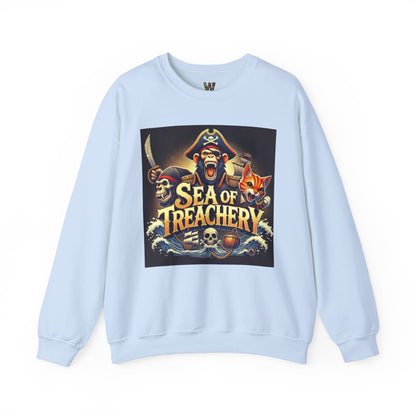 Wylieville After Dark: Sea of Treachery Fun Crewneck Sweatshirt