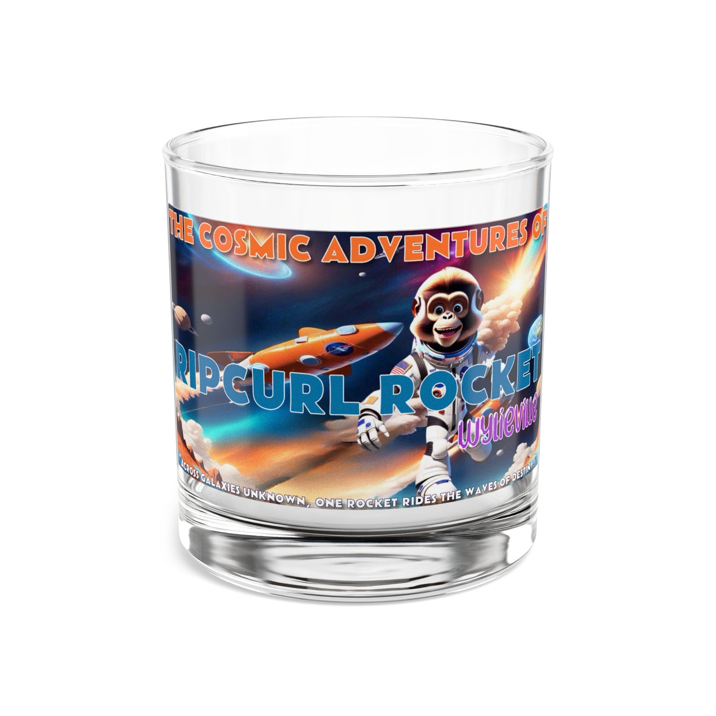 Wylieville: The Cosmic Adventures of RipCurl Rocket On The Rocks Glass, 10oz