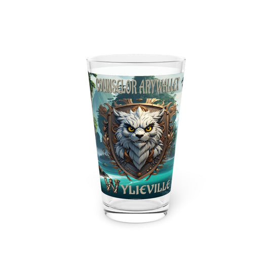 Wylieville After Dark: Counselor Arywallex Pint Glass, 16oz