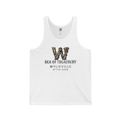 Wylieville After Dark: Sea of Treachery Logo Unisex Jersey Tank