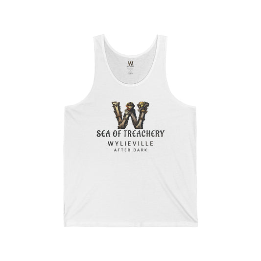 Wylieville After Dark: Sea of Treachery Logo Unisex Jersey Tank