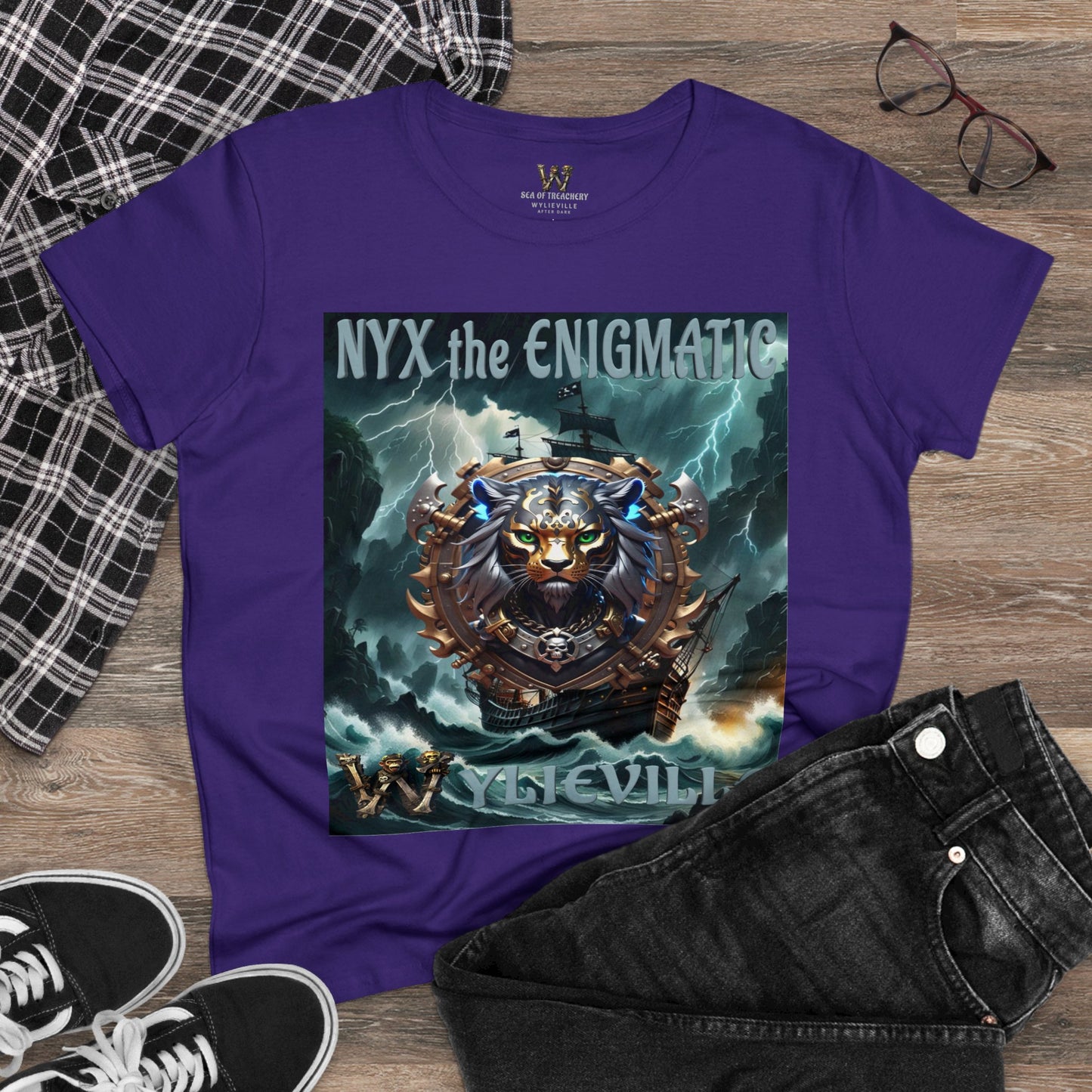 Wylieville After Dark: Nyx the Enigmatic Cove Midweight Cotton Tee