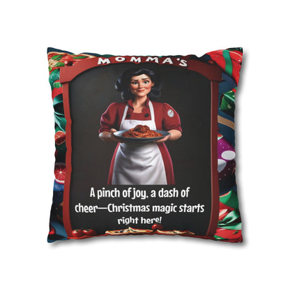 Wylieville: Momma Cannoli's Pinch of Christmas Spun Polyester Square Pillowcase 16