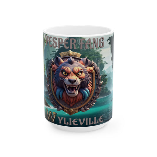 Wylieville After Dark: Vesper Fang Ceramic Mug, (15oz)