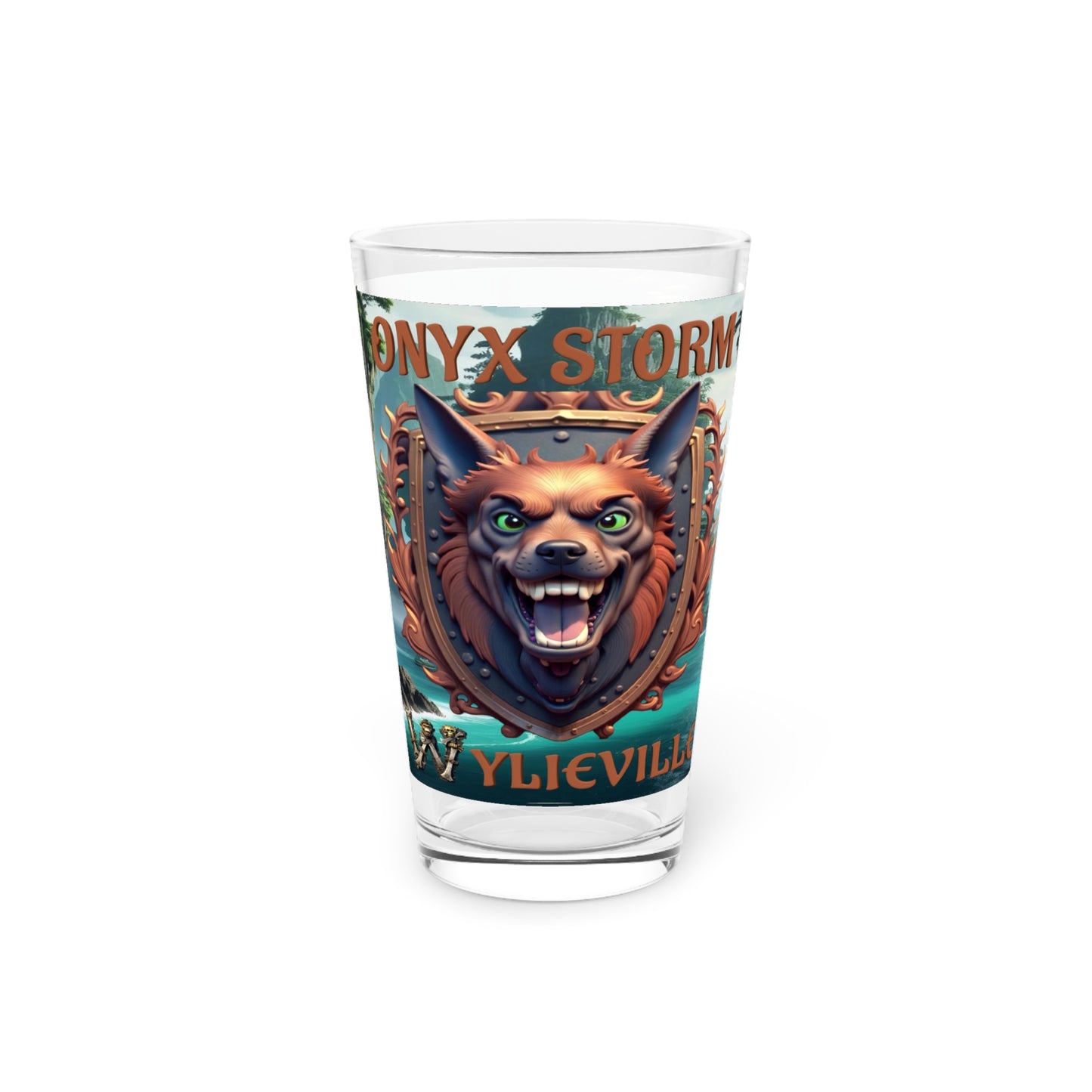 Wylieville After Dark: Onyx Storm Pint Glass, 16oz