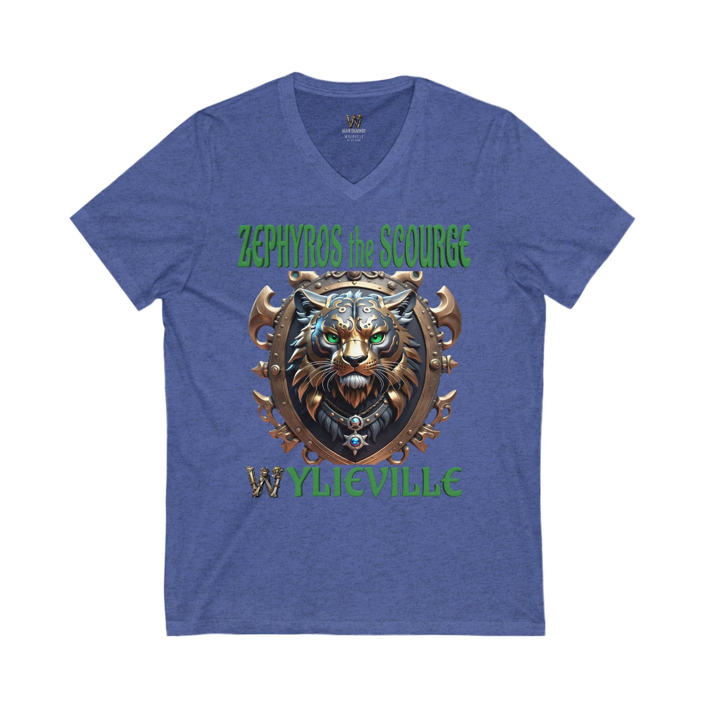 Wylieville After Dark: Sea of Treachery Zephyros Unisex Jersey Short Sleeve V-Neck Tee