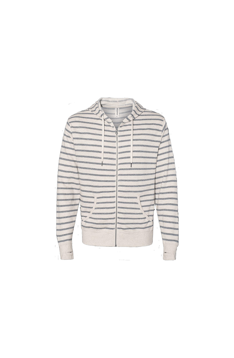 Wylieville After Dark: Oatmeal Heather Stripe  Zip Hoodie