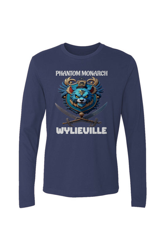 Wylieville After Dark: Phantom Monarch Men's Cotton Long-Sleeve Crew