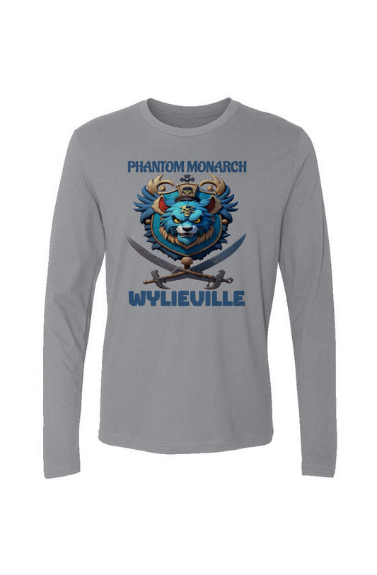 Wylieville After Dark: Phantom Monarch Men's Cotton Long-Sleeve Crew