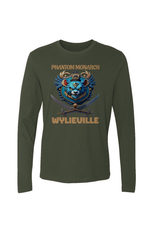 Wylieville After Dark: Phantom Monarch Men's Cotton Long-Sleeve Crew