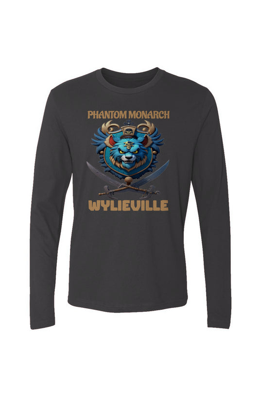 Wylieville After Dark: Phantom Monarch Men's Cotton Long-Sleeve Crew