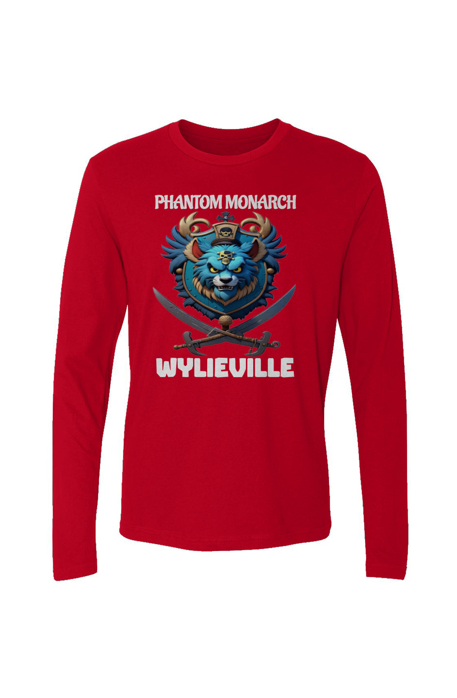 Wylieville After Dark: Phantom Monarch Men's Cotton Long-Sleeve Crew