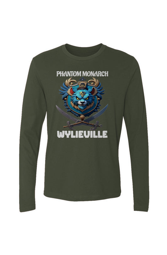 Wylieville After Dark: Phantom Monarch Men's Cotton Long-Sleeve Crew