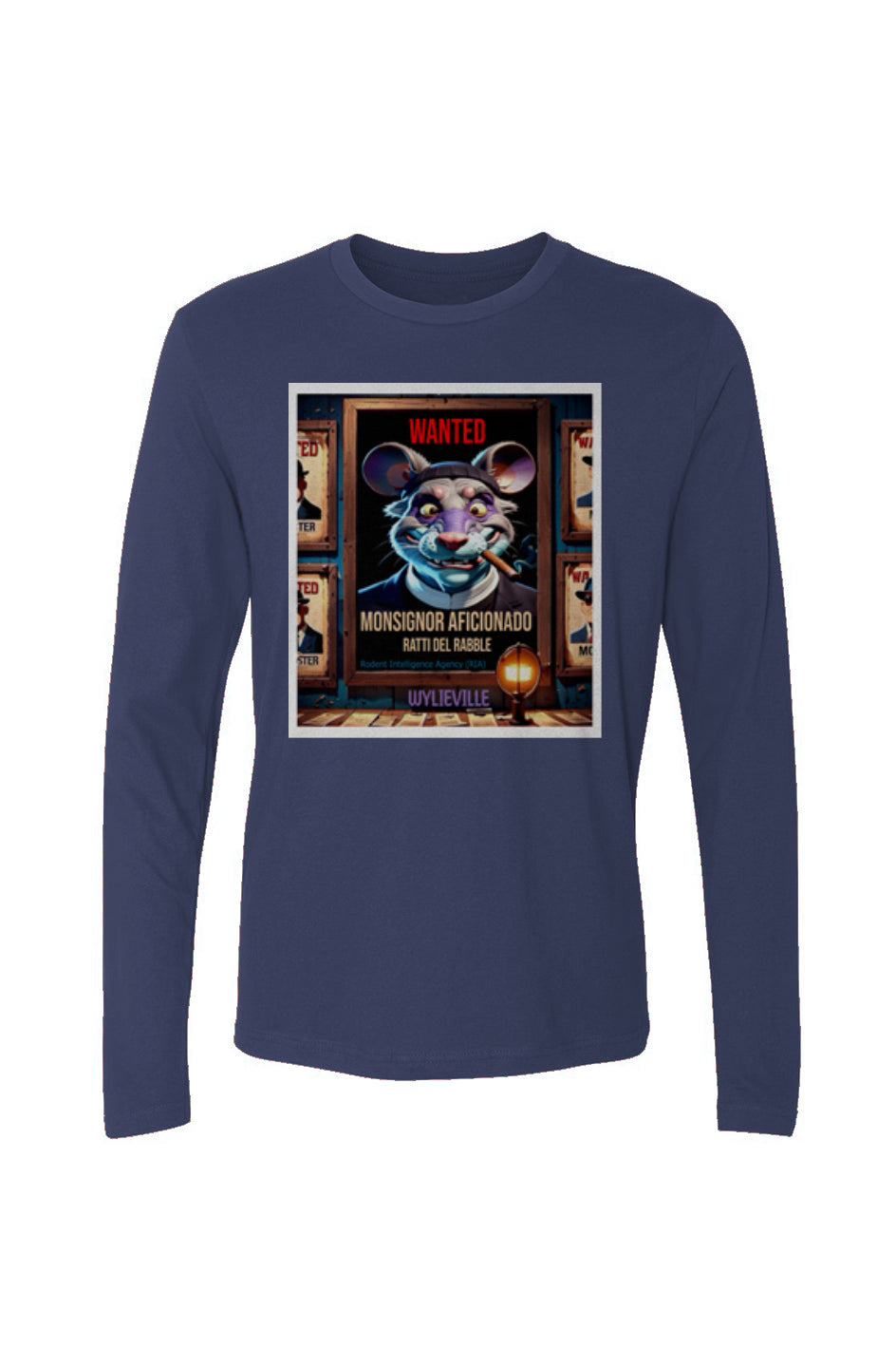 Wylieville After Dark: Monsignor Aficionado Men's Cotton Long-Sleeve Crew