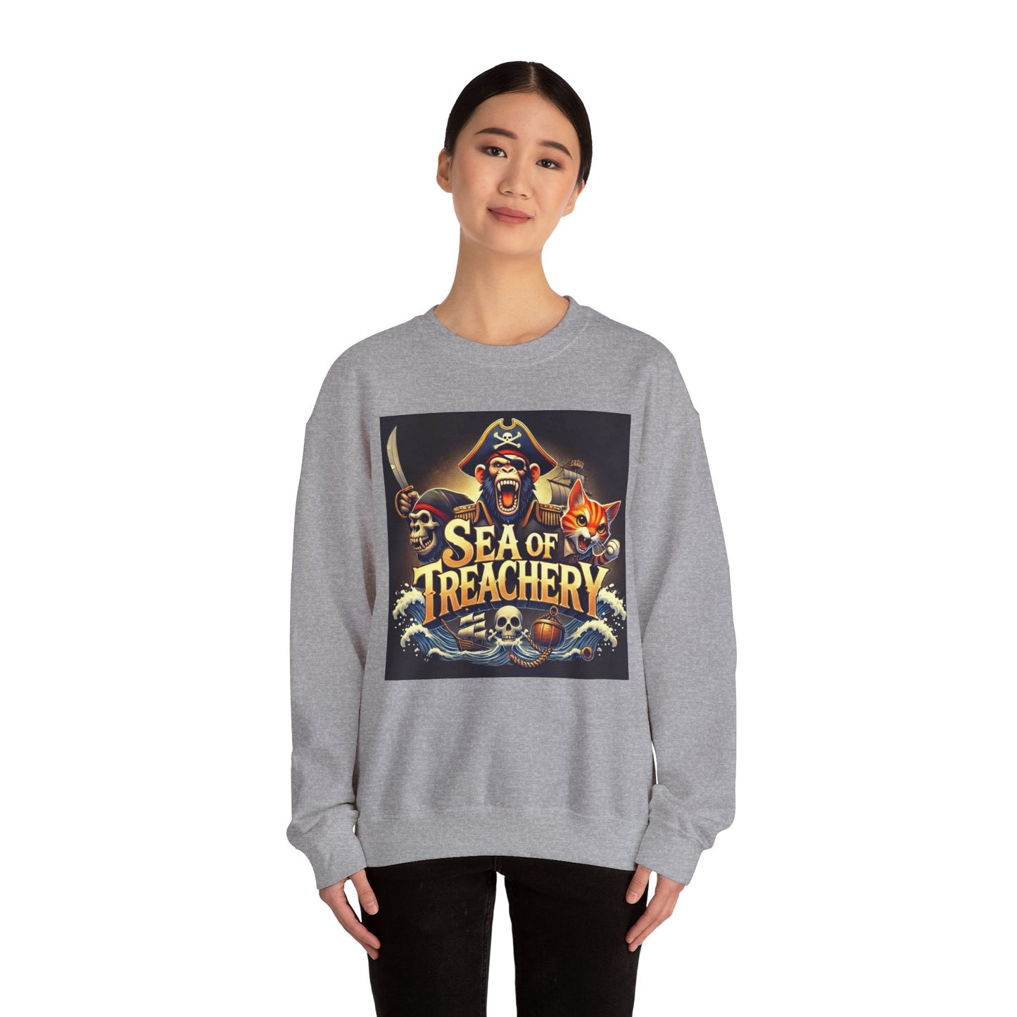 Wylieville After Dark: Sea of Treachery Fun Crewneck Sweatshirt