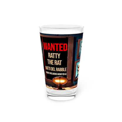 Wylieville After Dark: Ratty the Rat Pint Glass, 16oz