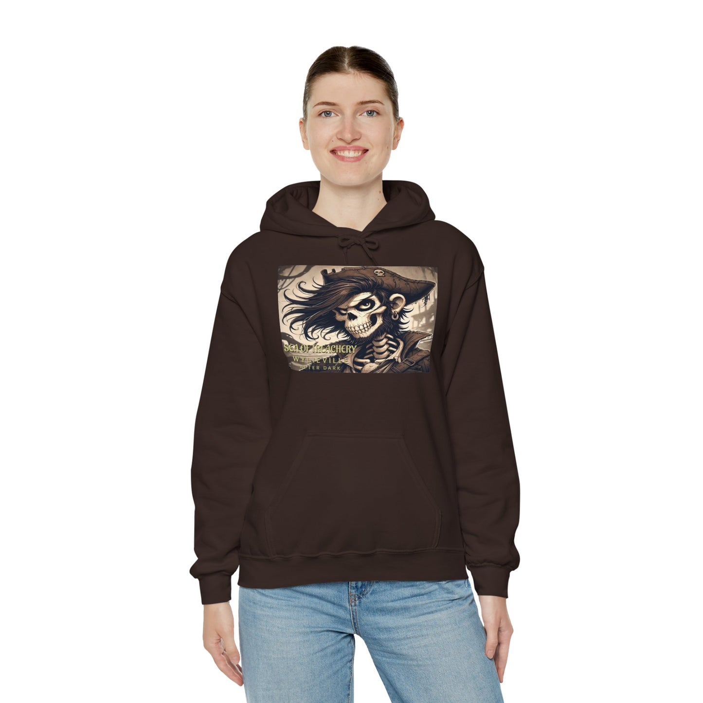 Wylieville After Dark: Sea of Treachery Unisex Illustration Hooded Sweatshirt